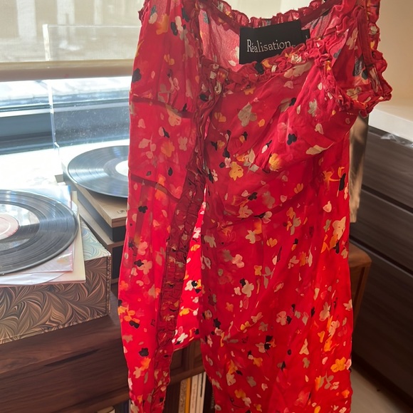 Réalisation Par The Julia red Rouge Fleur XS mini dress, like new - Picture 2 of 4